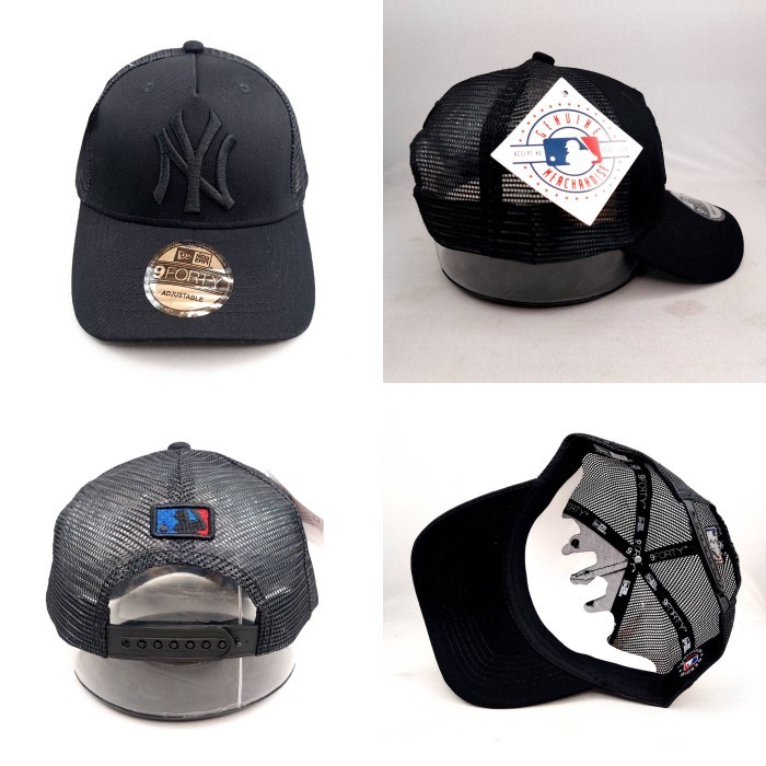 TOPI SNAPBACK MELENGKUNG TRUCKER NY YANKEES HITAM