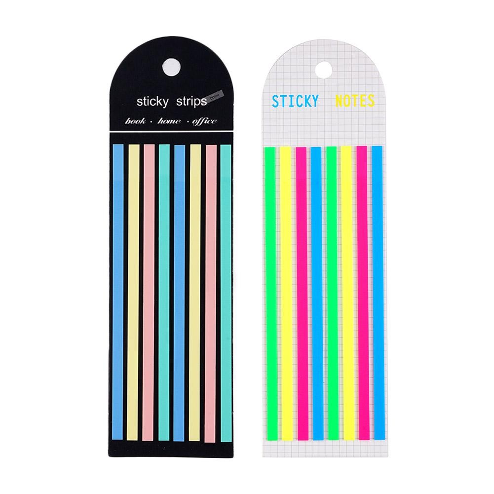 

160pcs Transparent Fluorescent Sticky Notes Highlights Strips Stationery Color Highlight Strips Sticker Adhesive Highlighters
