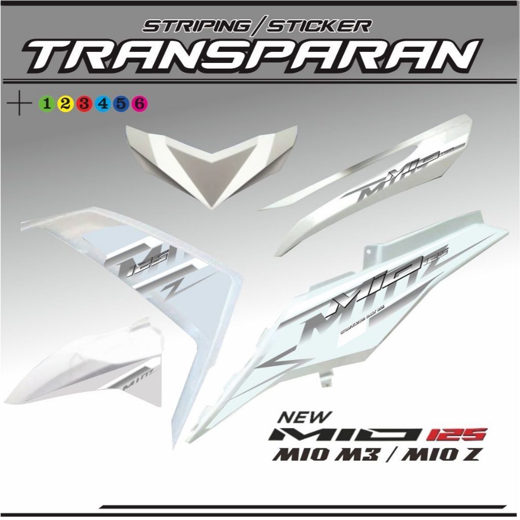 STIKER TRANSPARAN UV / STRIPING TRANSPARAN UV MIO M3/MIO Z MOTOR MIO 125 STRIPING MIO M3