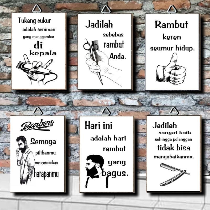 HIASAN DINDING KAYU MDF BARBERSHOP