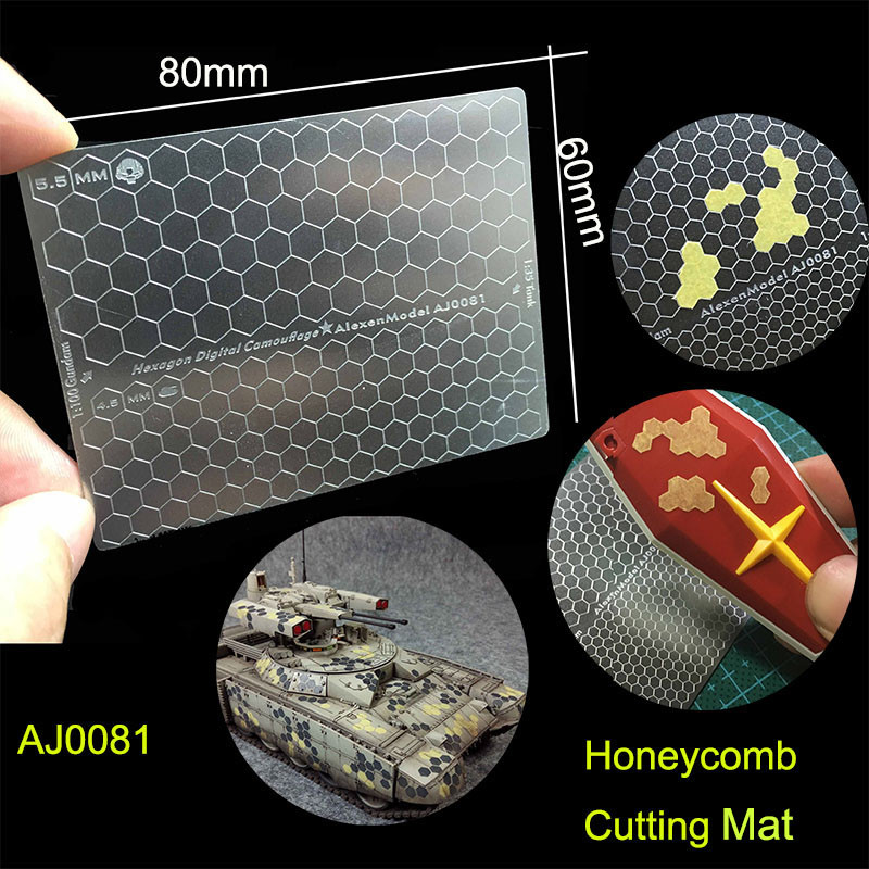 

1/35 1/100 Stainless Steel Grooved Honeycomb Camouflage Cover Paper Cutting Mat Model Tool 80x60mm AJ0081