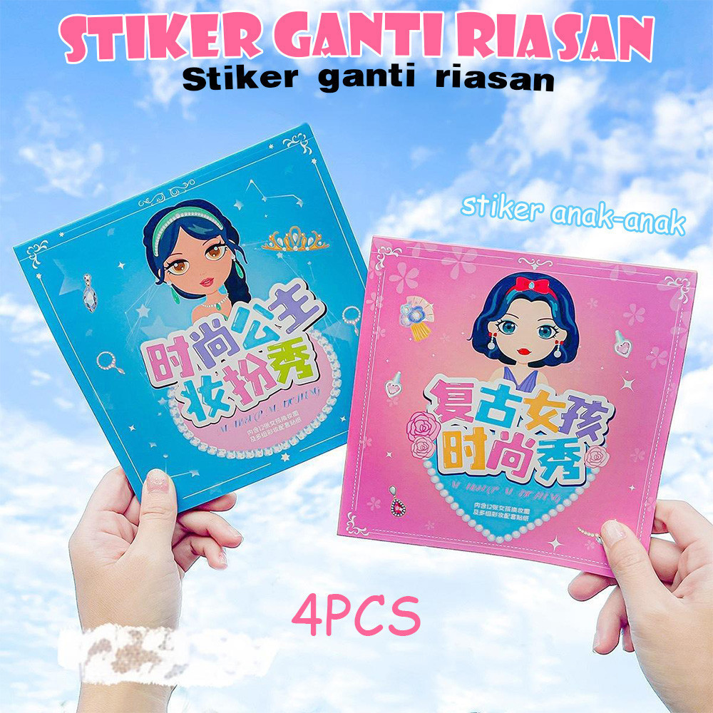 

4PCS Wajah Muka Mainan Anak Change Makeup/ DIY Buku Change Makeup Ketrampilan Dekorasi