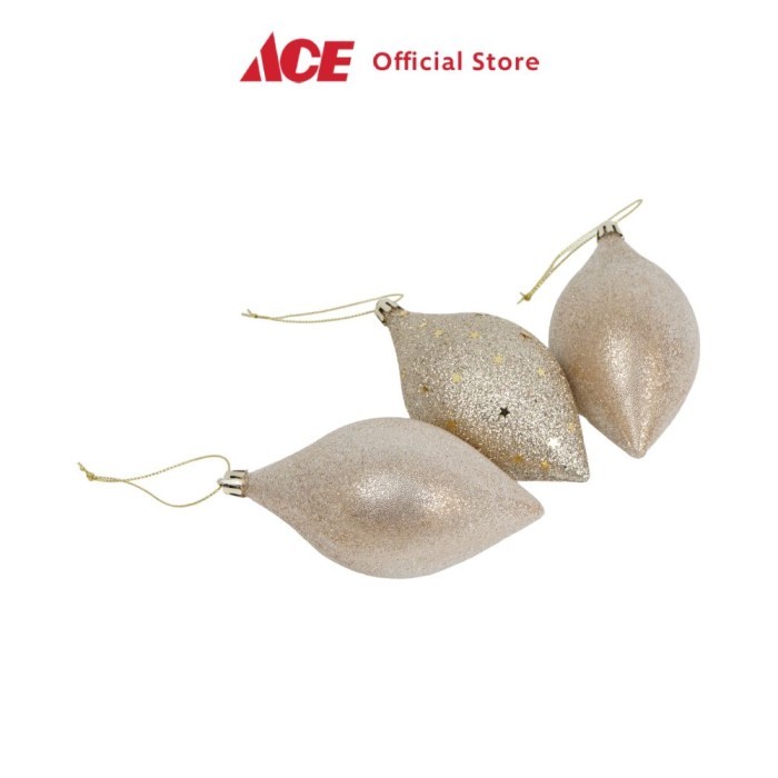 

Noelle 13 cm Set 3 Pcs Hiasan Gantung Natal Christmas - Gold Xmas Decoration Ornamen Hias Hiasan Pohon Natal Ruangan Serbaguna