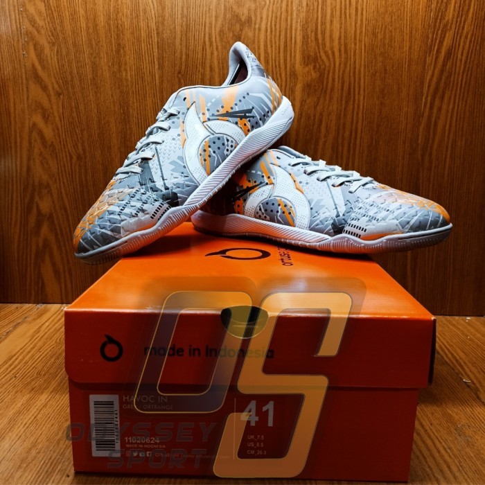 Sepatu Futsal Ortuseight Havoc (Grey/Ortrange) 100% ORIGINAL - 38
