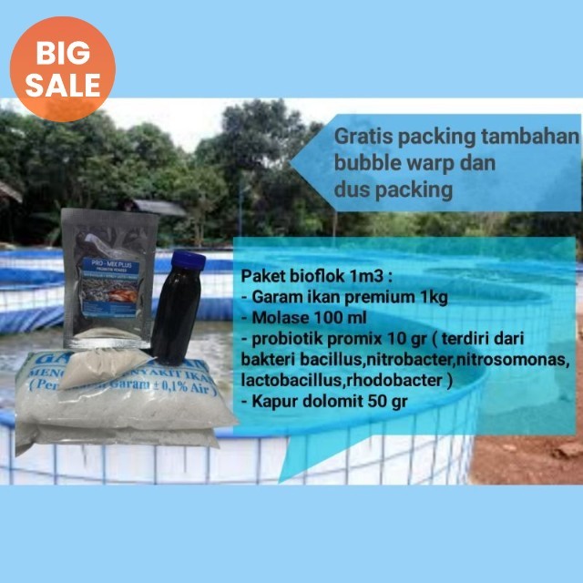 Paket bioflok 1m3 tanpa garam / pake bioflok 1m3 / paket bioflok / probiotik bioflok / molase / prob