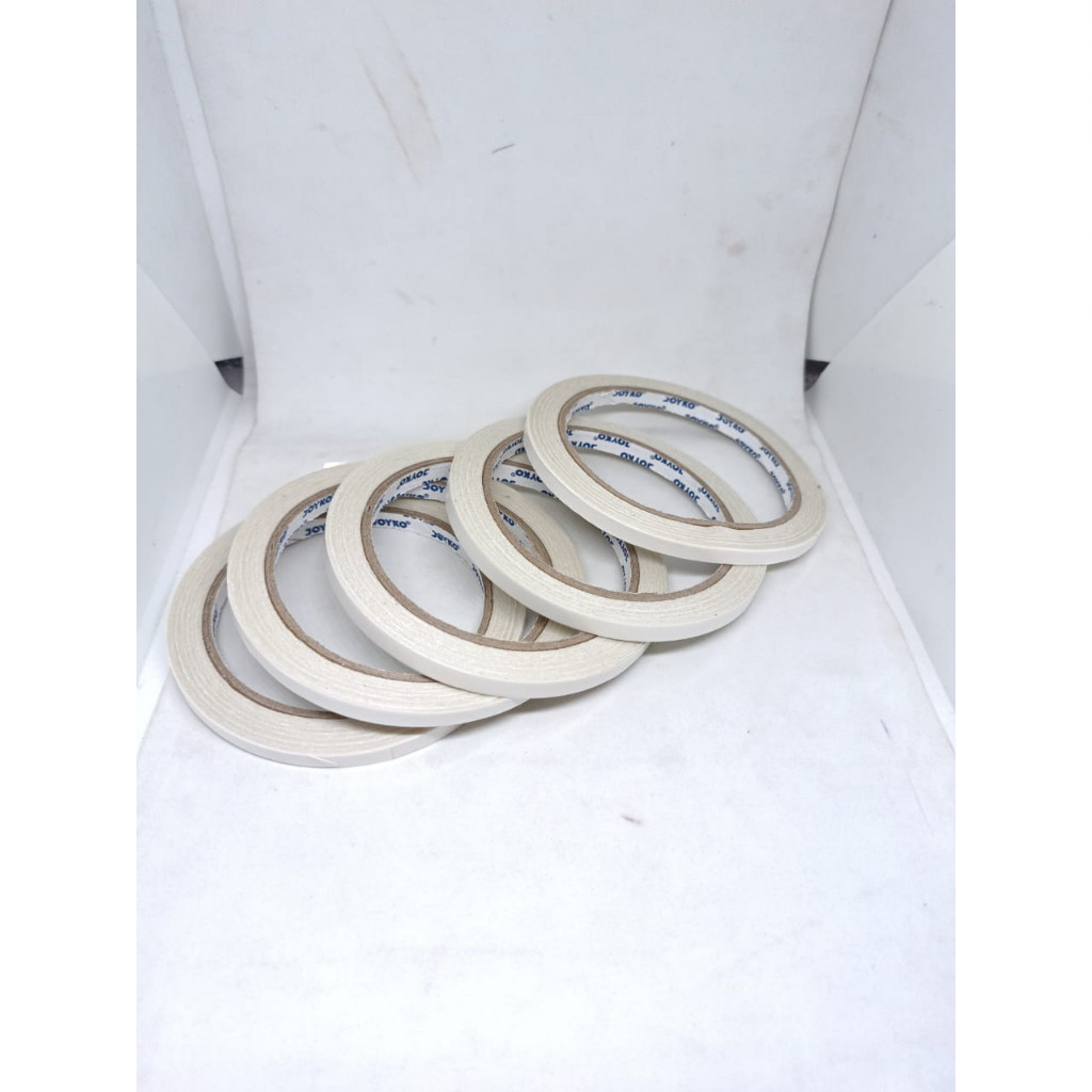 

DOUBLE TAPE DABELTIP LAKBAN LEM DUA SISI PUTIH KECIL 6 MM 1/4 IN MEREK JOYKO 1 BUNGKUS ISI 1 PCS