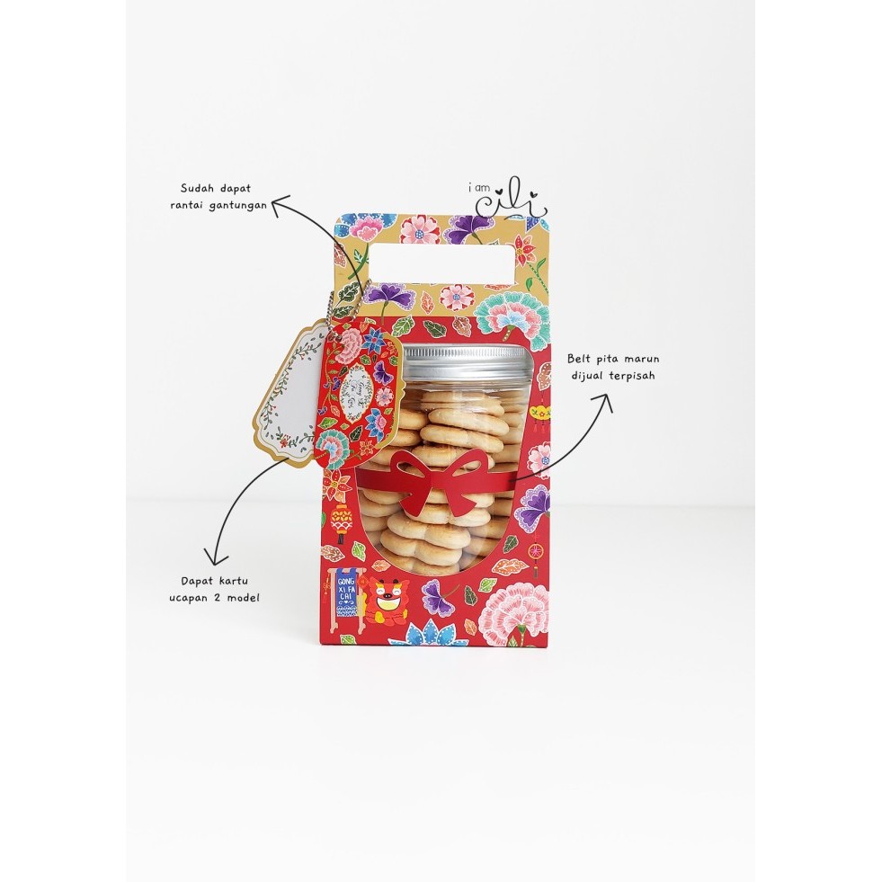

(BOX JAR 800 ml IMLEK ) kotak kue kering toples tabung sincia cny - YATING800(MARUN