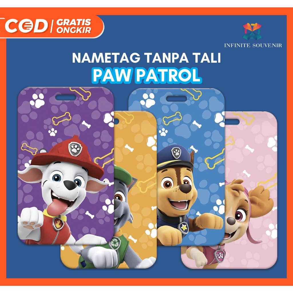 

(N009) Nametag Paw Patrol TANPA TALI / Card Holder Doggie / ID Card / Tempat Kartu