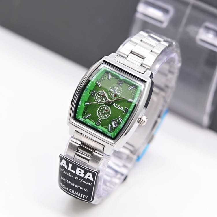 PROMO Jam Tangan Wanita Alba  Tali Rantai Body Oval Chrono Variasi Tanggal Aktif Free Box