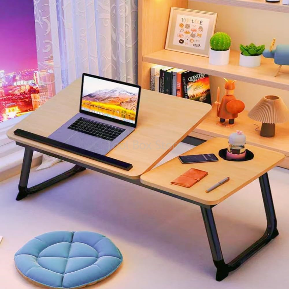 

Portable Laptop Bed Table Folding Laptop Table with Cup Holder Student Dormitory Writing Desk Computer Desk Office Furniture
