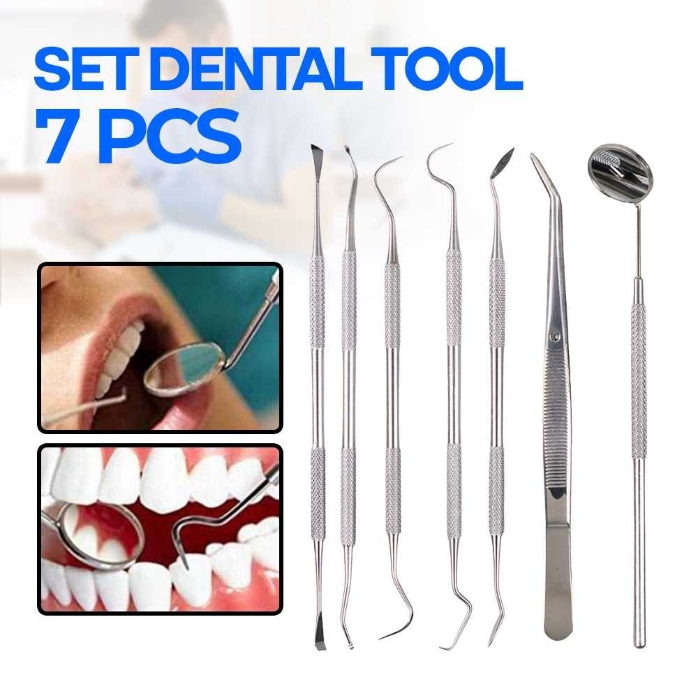 Rosalind Peralatan Set Dokter Gigi Dentist Dental Tool 7 PCS - 4012 [ I K F Store ]