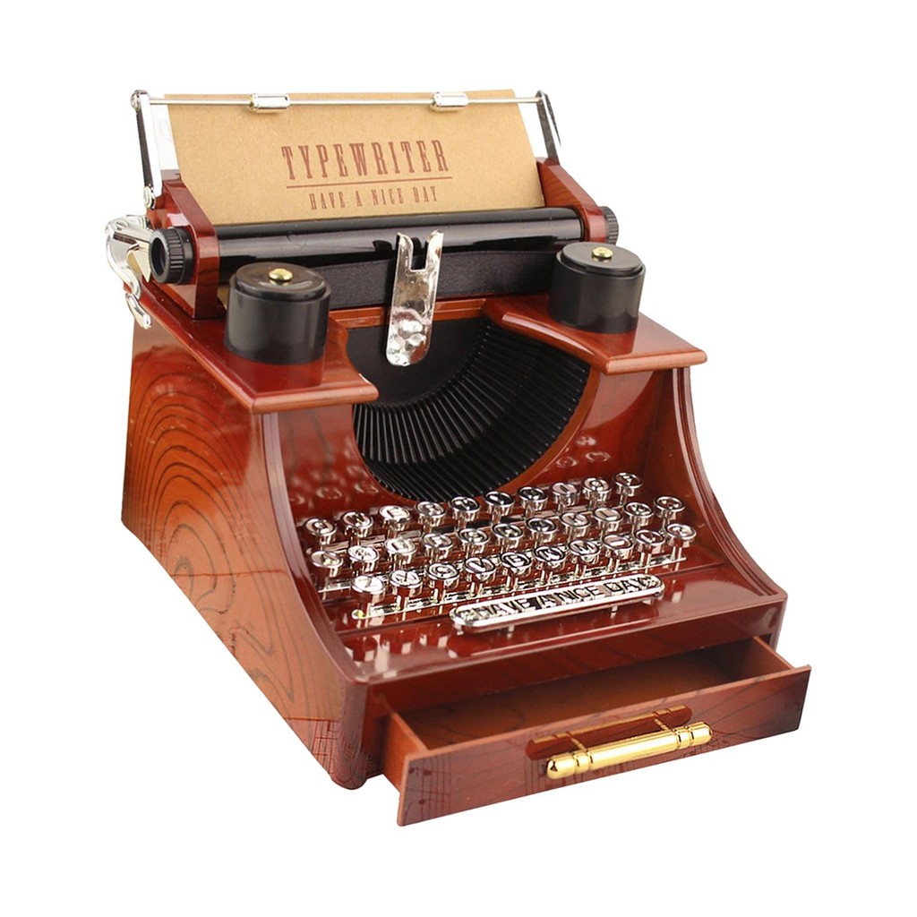 

Vintage music box Office Decor Nostalgic with Drawer Vintage for Gift