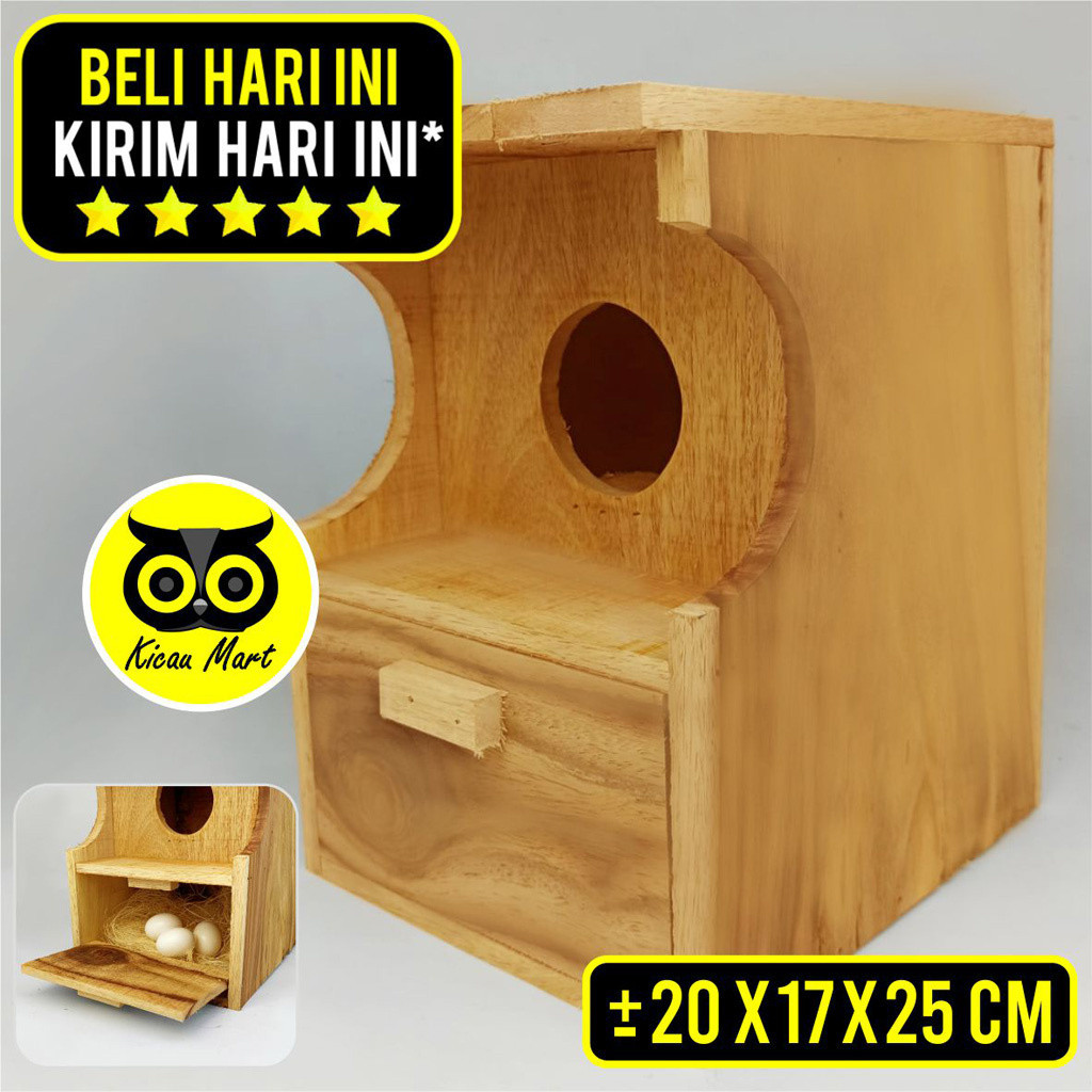 KICAU MART GLODOK GELODOK KAYU DINDING LENGKUNG KAYU GLODOK GLODOKAN SARANG PARKIT LOVEBIRD SUSUH TE