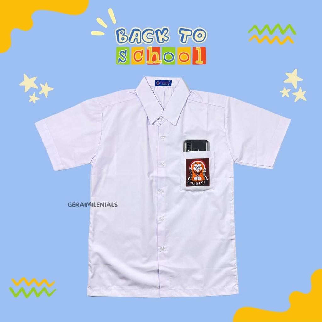 

Baju SERAGAM Sekolah Putih Bet SMA Lengan Pendek