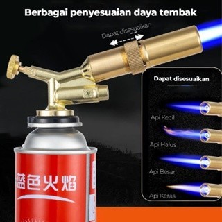 Flame Gun Gas Torch Portable Kepala Gas Blow KuninganDual Api Kepala Las Manual Portabel Tipe Lengka