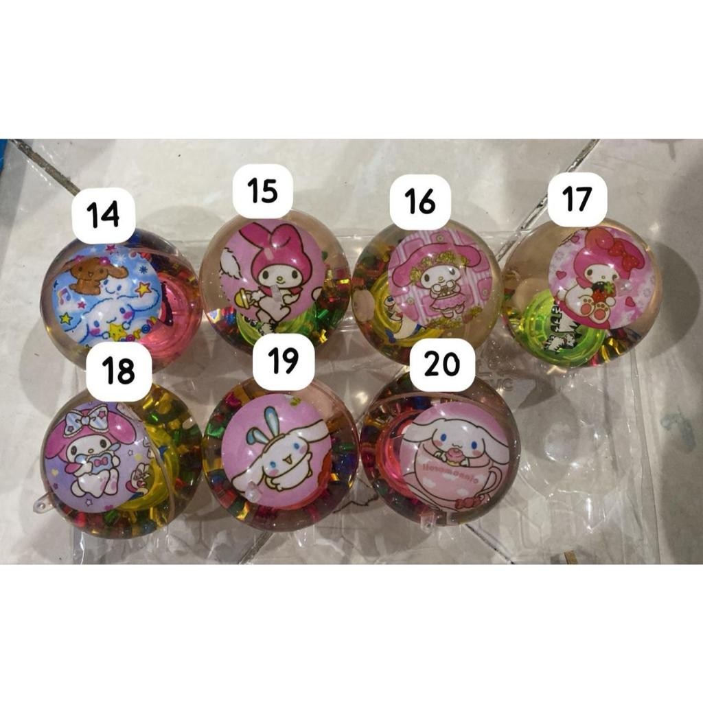 (MGS) MAINAN BOLA BEKEL SANRIO LED FLASH BESAR ANAK BALL LAMP 65MM MAINAN ANAK BOLA