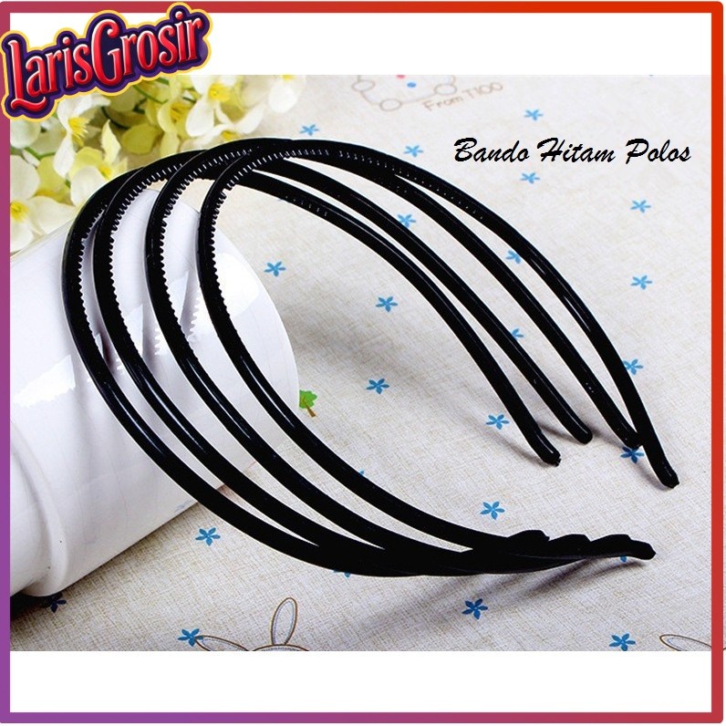 COD MAKASSAR BANDO LIDI HITAM / Bando Plastik Polos / Bando Pria Dan Wanita / Bando Rambut / Bando