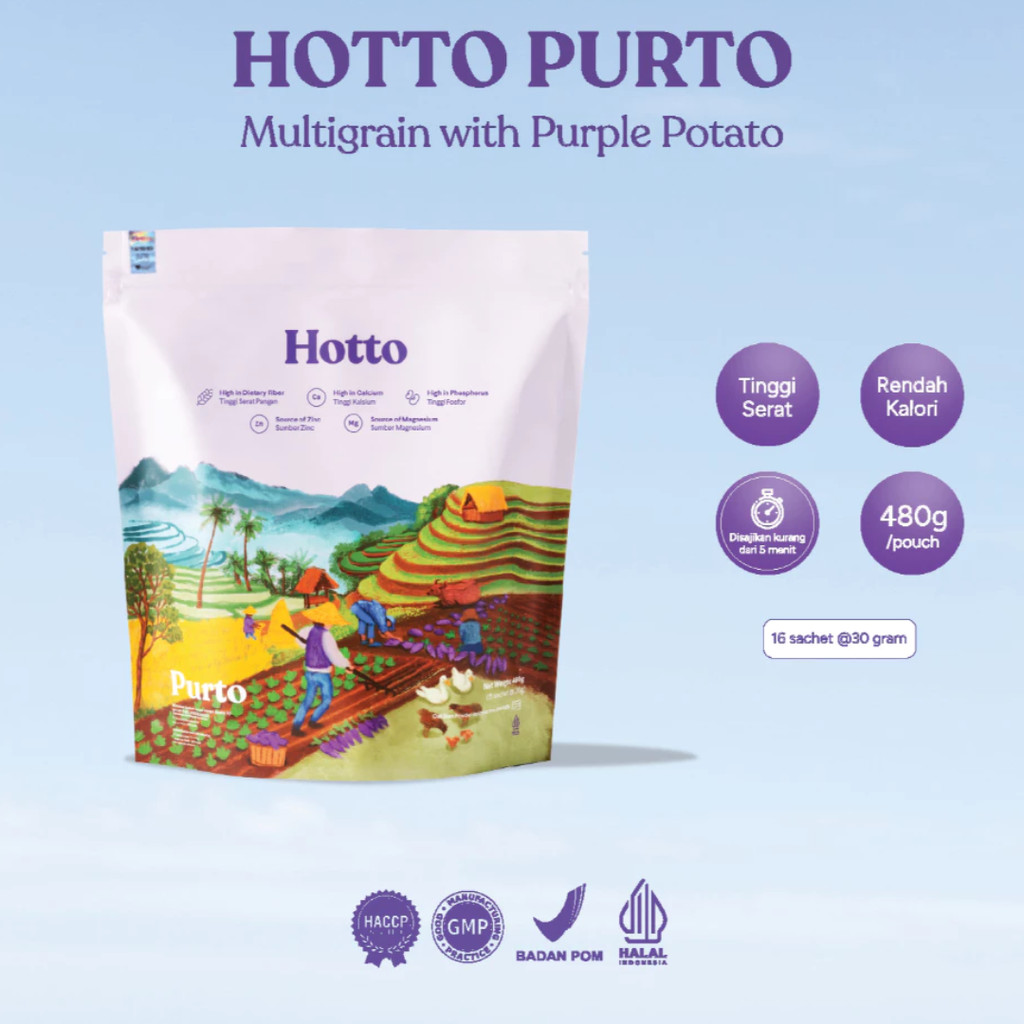 

HOTTO PURTO 16 Sachet | Multigrain Ubi Ungu Purple Potato