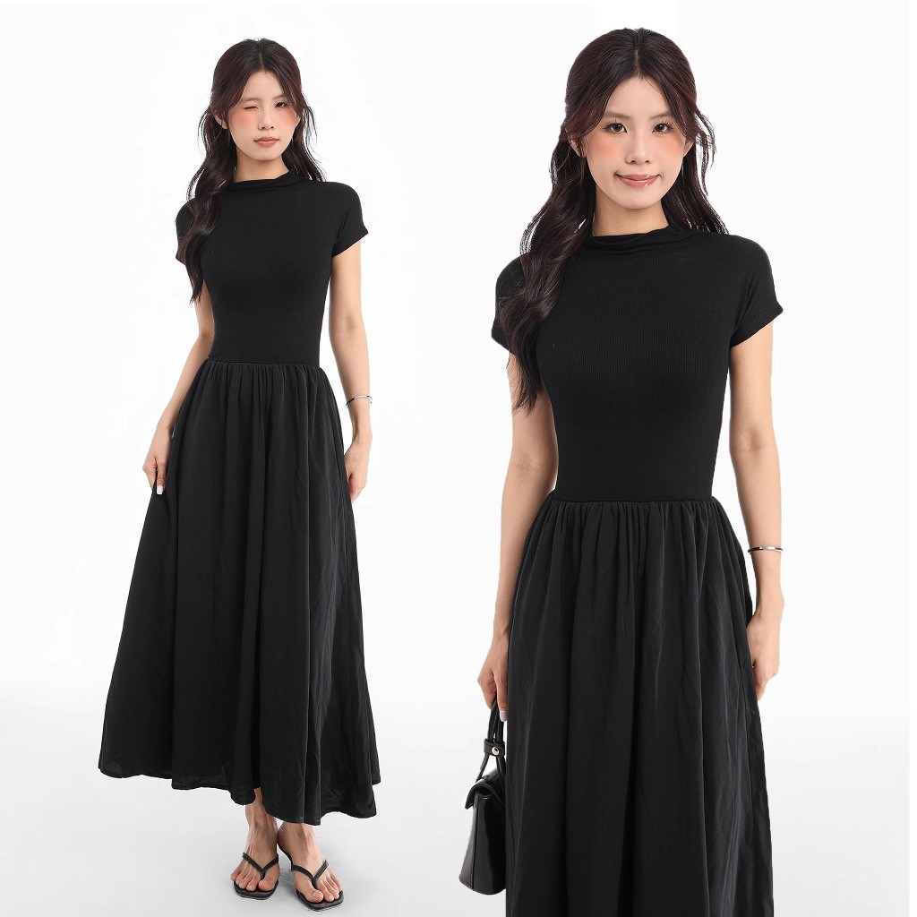 "Hot Item" Dress kasual korea /long turtle neck midi dress/dress lebaran korean style/Dress JUMBO 80