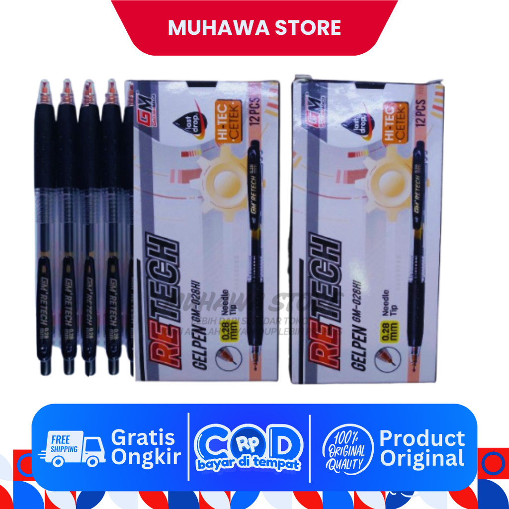 

PULPEN GM RETECH 0.28 MM / PULPEN MURAH- PEN GEL MURAH