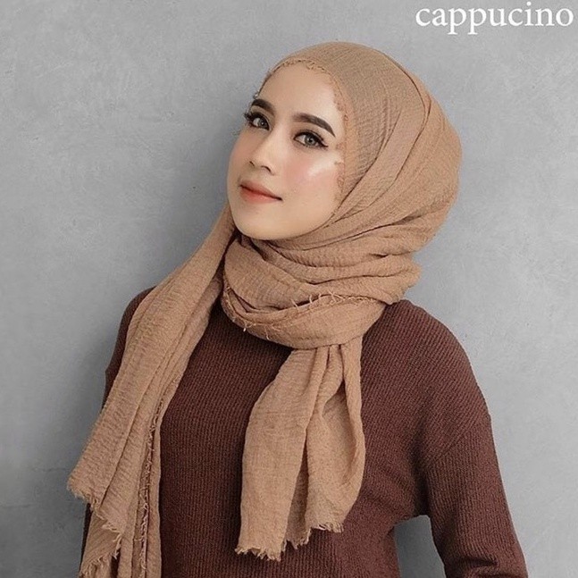 Phasmina Crinkle Hijab Pasmina Cotton Crincle  Kerudung Pashmina Shawl  Pasmina  Kusut Jilbab Jumbo