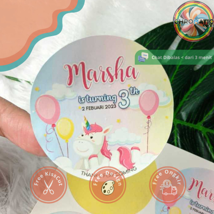 

chromatic Sticker Bulat Ulang Tahun Anak Stiker Ultah Free Design Template Birthday Bahan Chromo