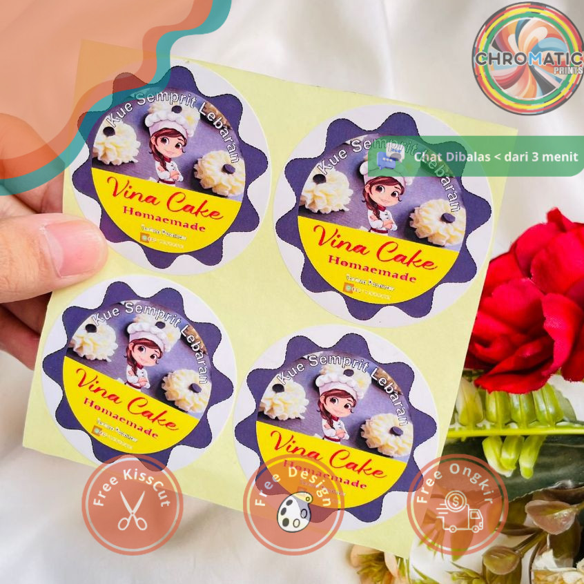

chromatic 5-8 Sticker Label Toples Kue Edisi Cookies Lebaran Stiker Free Desain Custom Nama Sedang