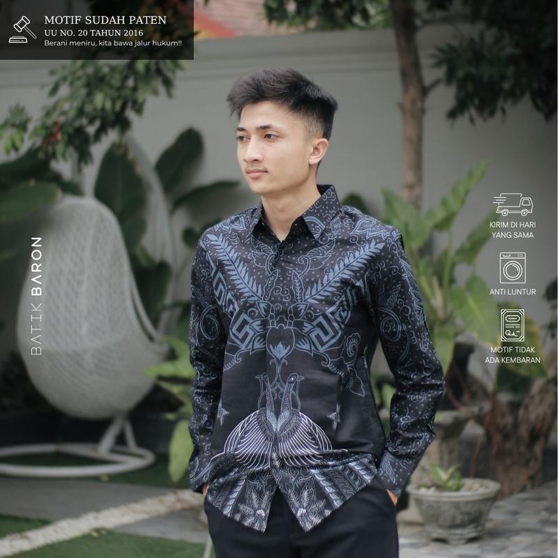 ANGSANA - Kemeja Batik Pria Lengan PANJANG Slimfit Full Furing Premium (Bahan Adem, Halus Lembut) - 