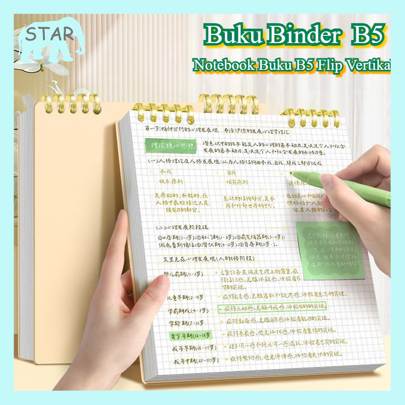 

【Ready】Notebook Buku B5 Flip Vertikal/ Buku Binder B5 /Tulis Sekolah Lucu Buku Notebook Aesthetic / Binder 360 Derajat Notebook