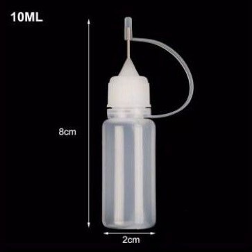Botol JARUM MINI Tetes 10ml + Tutup Needle Dropper Bottle 10ml Liquid / Botol Jarum Kong BOTOL SAUS 