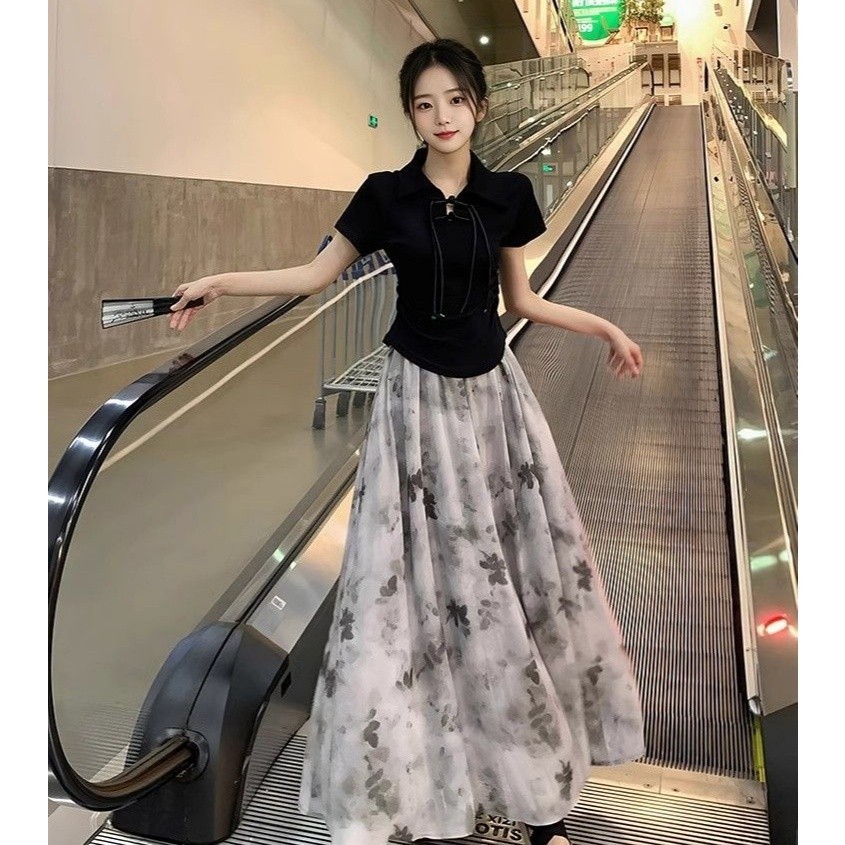 Setelan Dress Vintage Modis Wanita  Baju Kondangan - dress korea dress vintage gaun lengan pendek dr