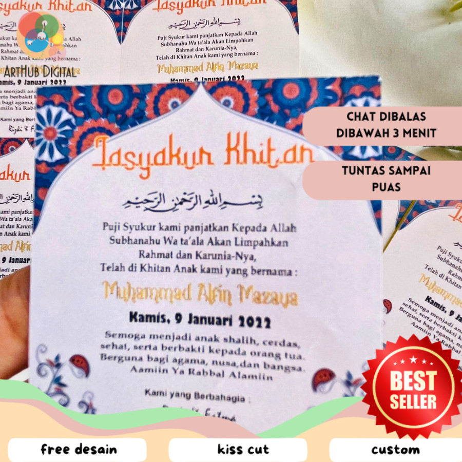 

AHD 2-6 STIKER TASYAKURAN KHITAN / SYUKURAN KHITAN / WALIMATUL KHITAN STICKER BAHAN CHROMO