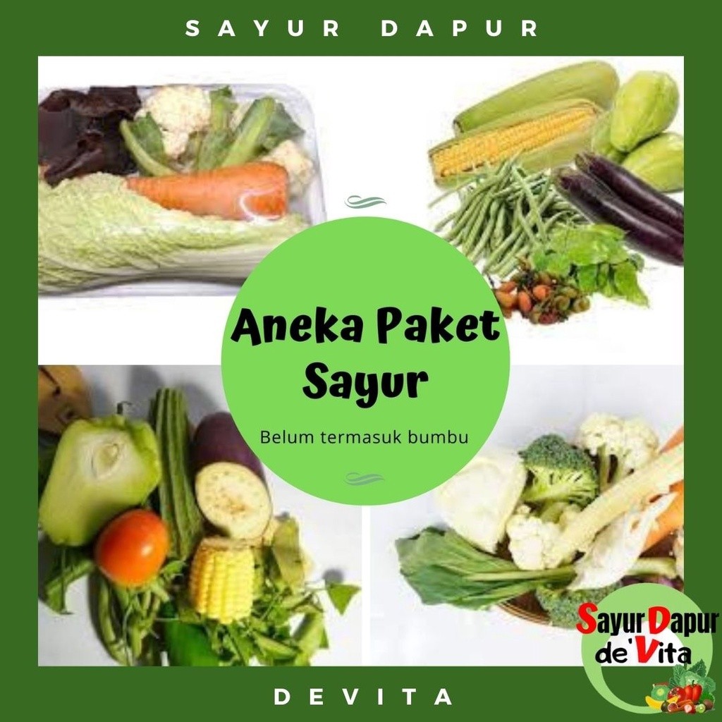 

Aneka paket sayur segar perbungkus BRKAH