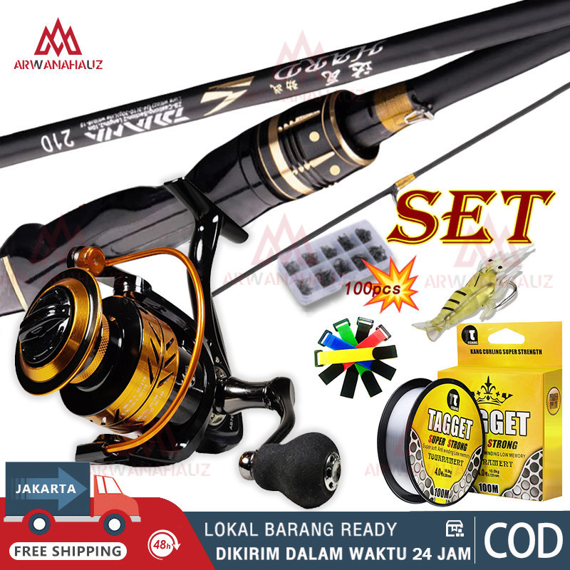 DAIWA Joran Pancing Set Jigging Combo Set Reel Spinning Rod 1 Set Joran Pancing BC Surf Reel Jigging