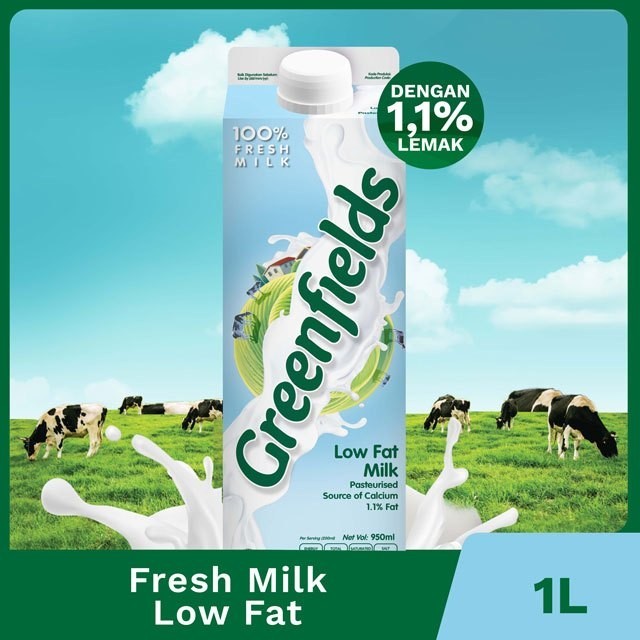 

[Special Price] Greenfields Fresh Milk Low Fat 950 mL - Susu Segar Pasteurisasi Rendah Lemak