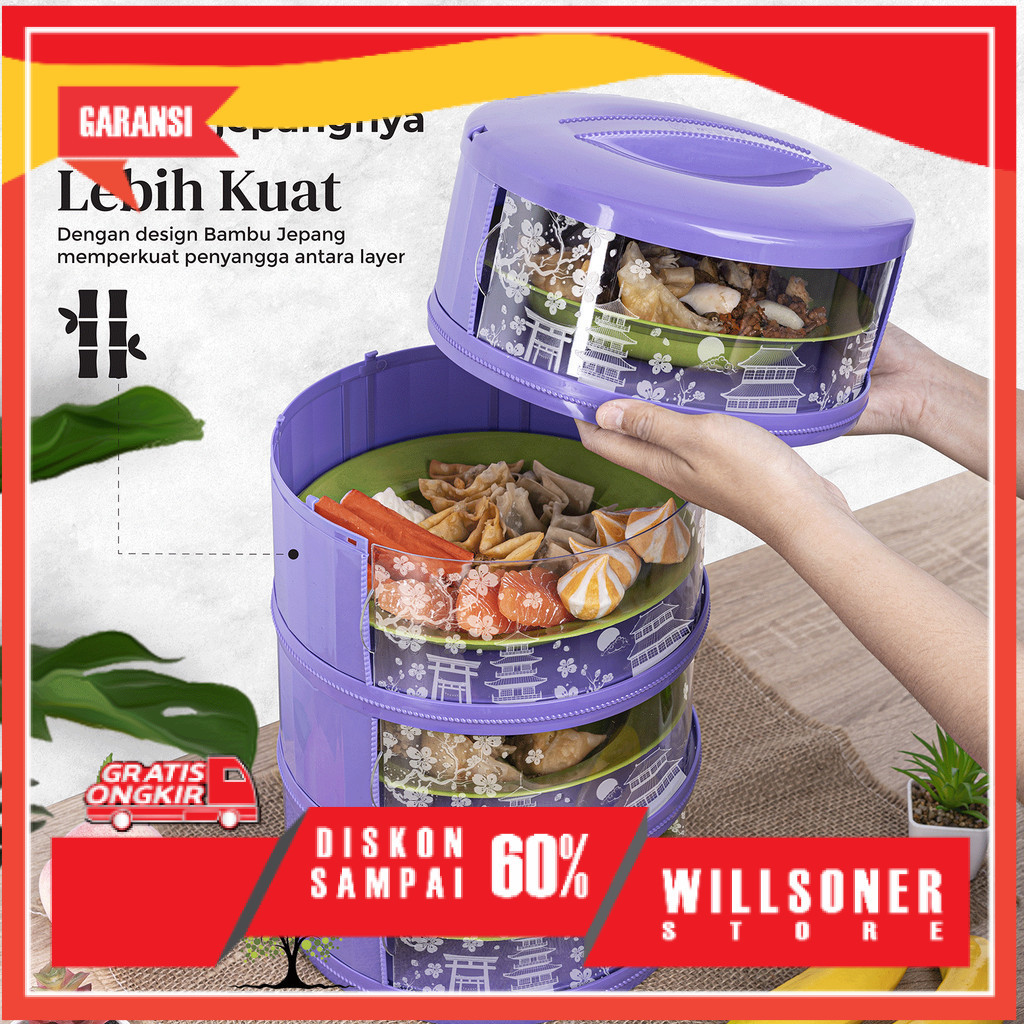 Tudung Saji 4 Susun Motif Japan