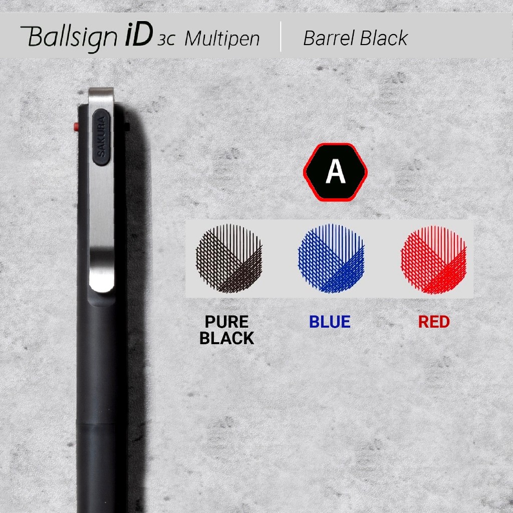 

Gramedia Surabaya - Sakura Ballsign ID 3C Multipen Ballpoint Gel Pen Retractable /GB3D854-49A