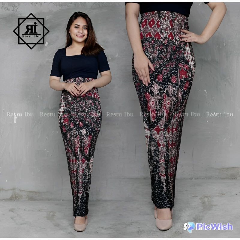 Kebaya Kondangan modern Rok Plisket Jumbo / Rok Batik Instan Bawahan Kebaya Pinggang Karet murah