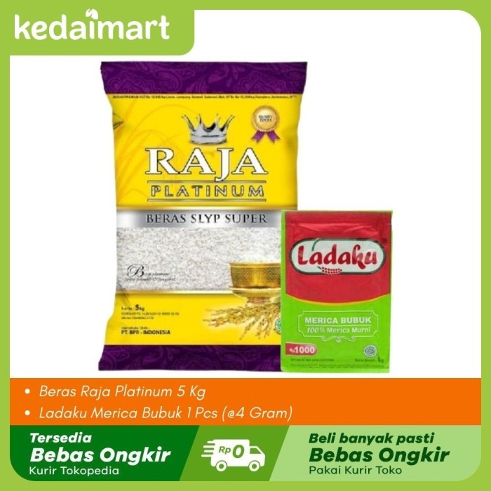 

KM Paket Beras Raja Platinum 5 Kg dan Ladaku Merica Bubuk Pcs