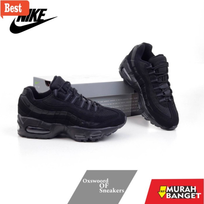 sepatu cowok model sekarang Nike Air Max 95 Essential Triple Black (100%BNIB) - Triple Black, 39