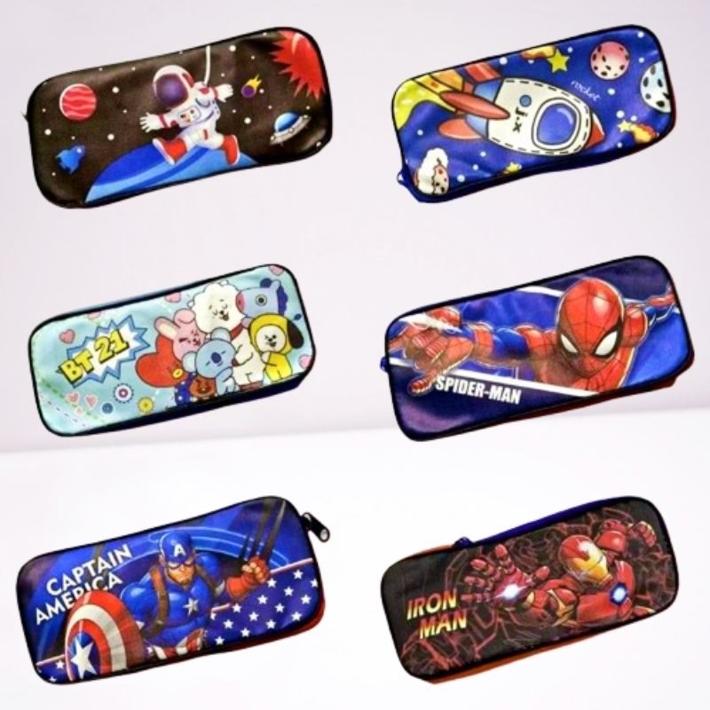 

(Ecer) Tempat Pensil Jumbo Karakter Superhero Smiggle Resleting Kemas Satuan