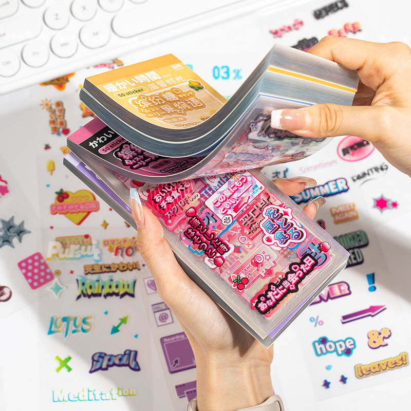 

50 sheets Kawaii Girl Stickers Book DIY Scrapbooking Collage Korean Stationery Decor Junk Journal Cartoon Materials Sticker