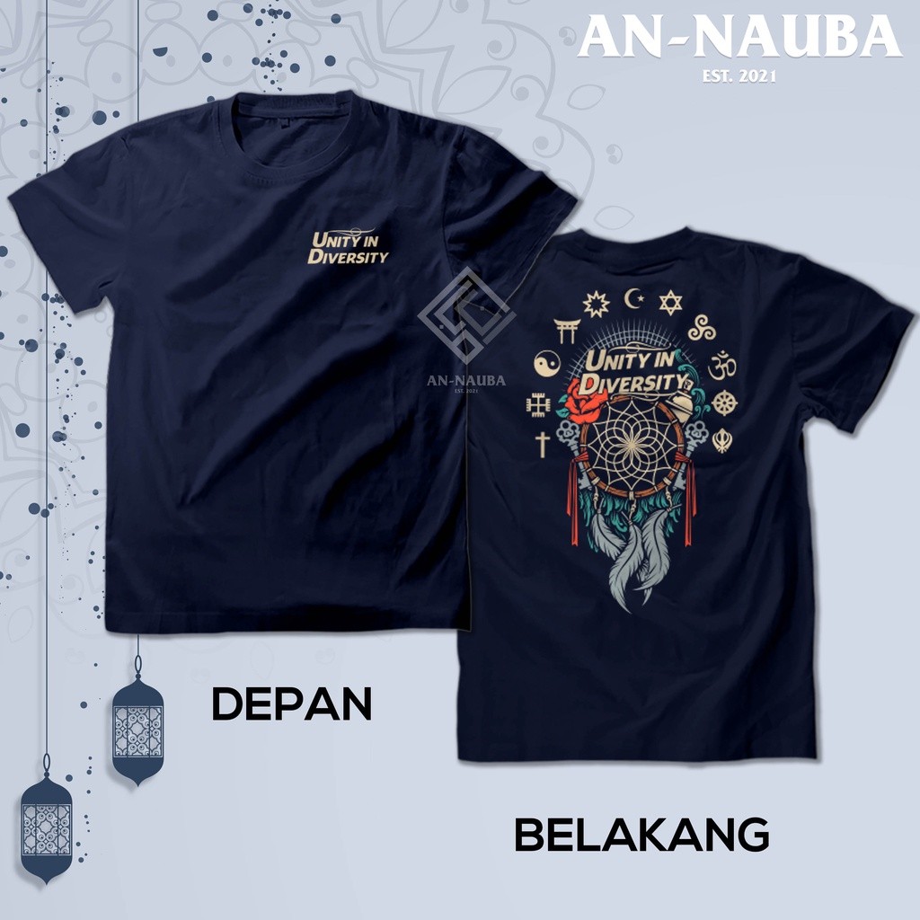 KAOS PLURALISME UNITY IN DIVERSITY  / Baju Islam Santri Nahdlatul Ulama Gusdur / Tshirt MLI Coexist 