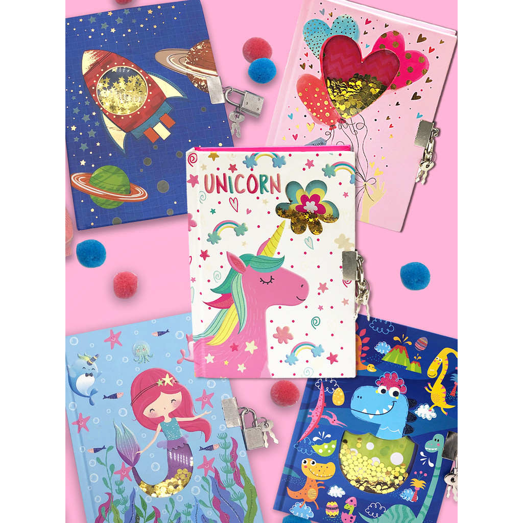 

Diary with Lock and Keys, 160 Pages Journal Secret Cute Notebook for Little Kids
