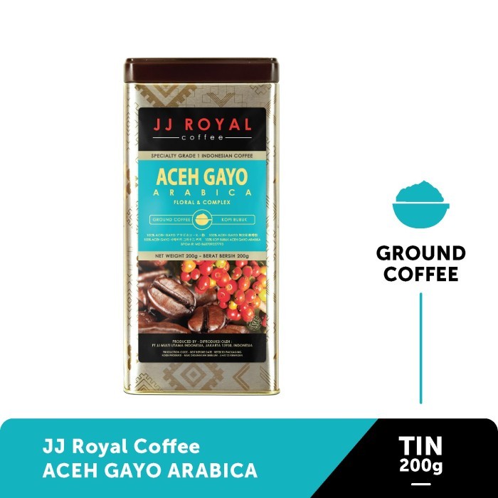 

Coffee/Kopi JJ Royal Aceh Gayo Arabica Ground Tin 200g