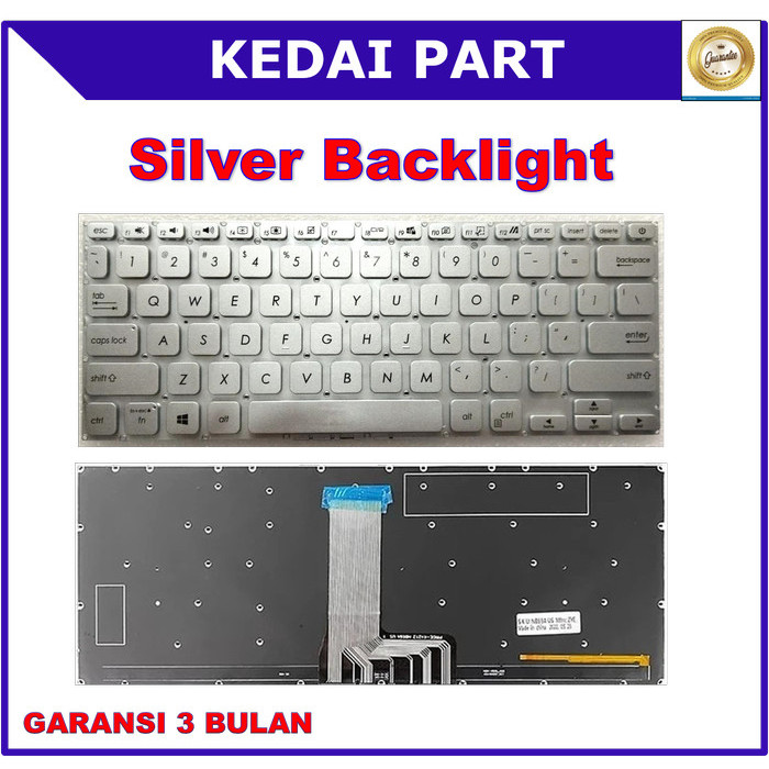 Keyboard Asus X409 14 M409 M409B Silver Backlight