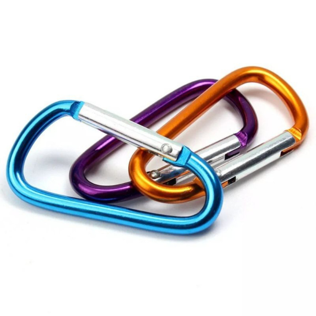 Carabiner Gantungan Kunci Aluminium Alloy 5 D shape / Kunci Carabiner Stainless Steel Mini Keychain
