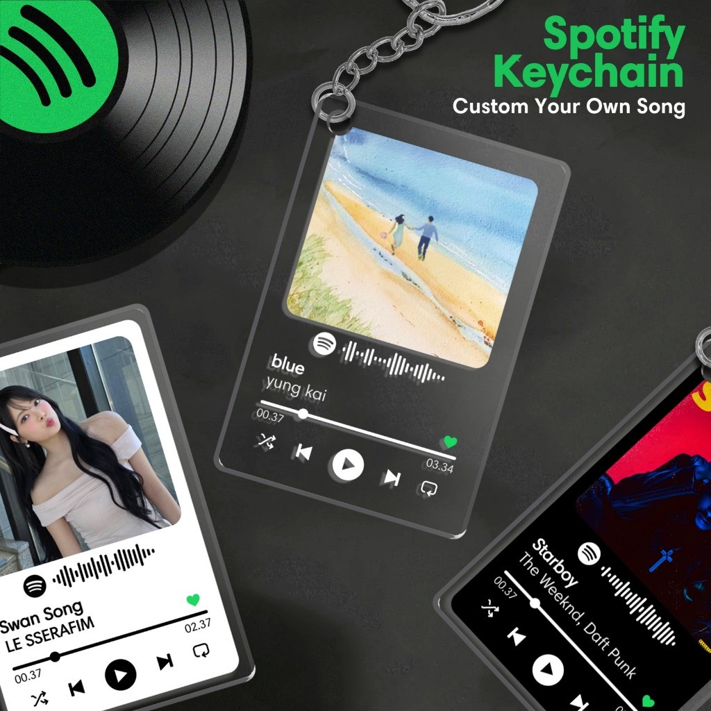 Gantungan Kunci Akrilik Spotify Custom | Ganci Custom Barcode Spotify | Keychain (6)