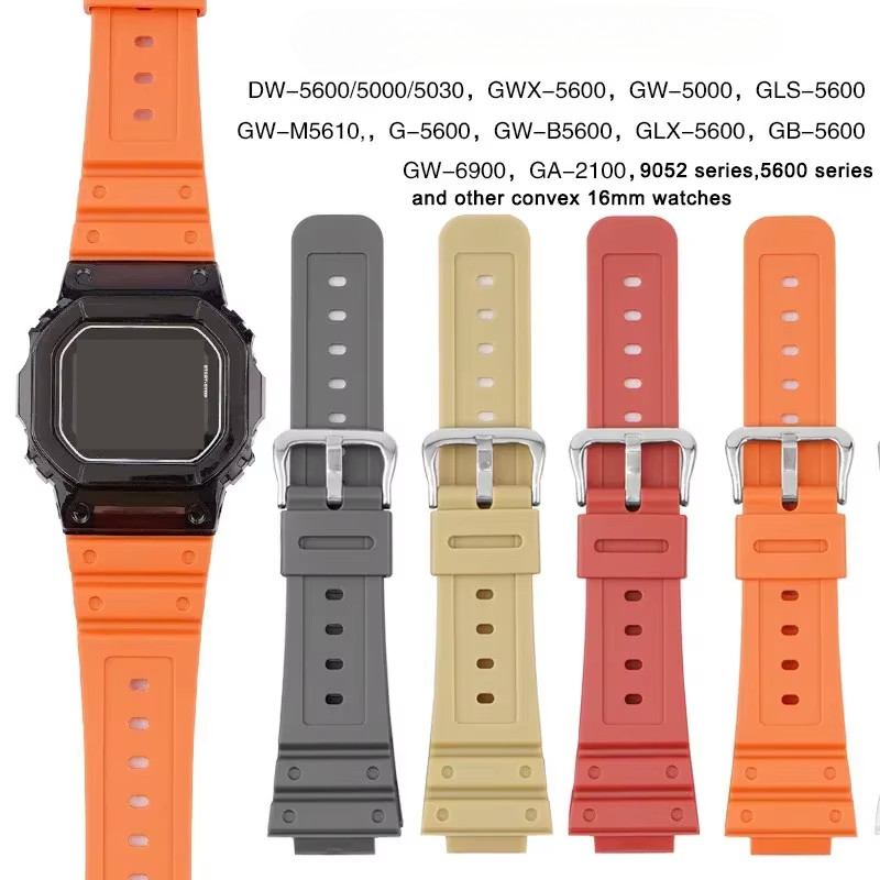 16mm Silicone Strap for DW6900 DW5600/5610 GW6900 DW9052 GW-M5610/5600 Rubber Watband Waterproof Spo
