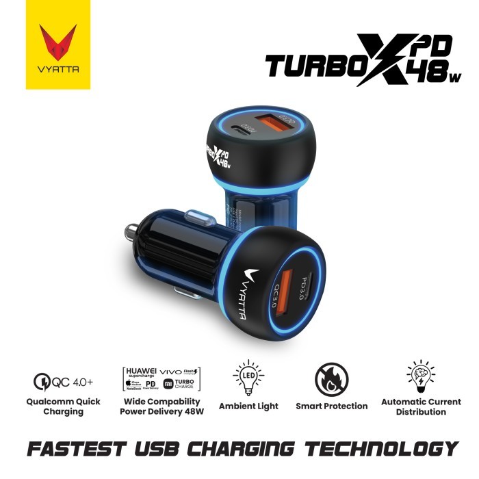 VYATTA CAR CHARGER MOBIL 48 W FAST CHARGING PPS TYPE C PD QUICK CHARGE